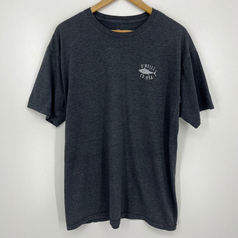 ONeill Mens Modern Fit Tuna Fish Graphic T-Shirt Charcoal Gray Large‎